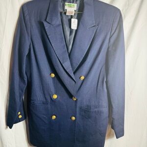 Vintage Navy Blazer with Gold Buttons